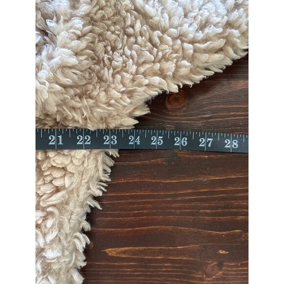 Paper Crane Ultra Soft FuzzyTeddy Bear Coat M Tan Cream Soft Girl Coquette - Picture 10 of 13